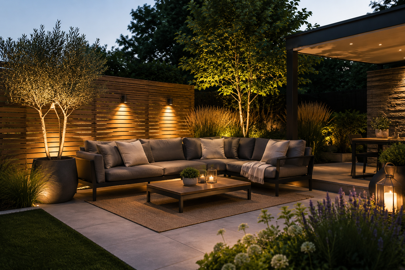 Terrasse und Lounge